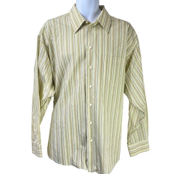 Kenneth Cole New York Striped Button Up Shirt XL - Picture 1 of 7